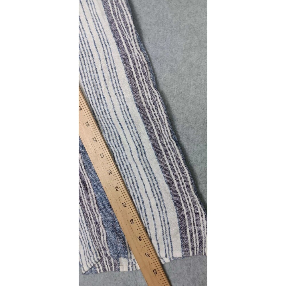 Romeo Juliet Couture Blue Combo Linen Blend Jumpsuit Romper Sz M Striped Coastal - Picture 10 of 14